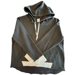 Rainbeau Hoodie Womens Sz XL Long Sleeve Pullover Drawstring Hood Blk Grey